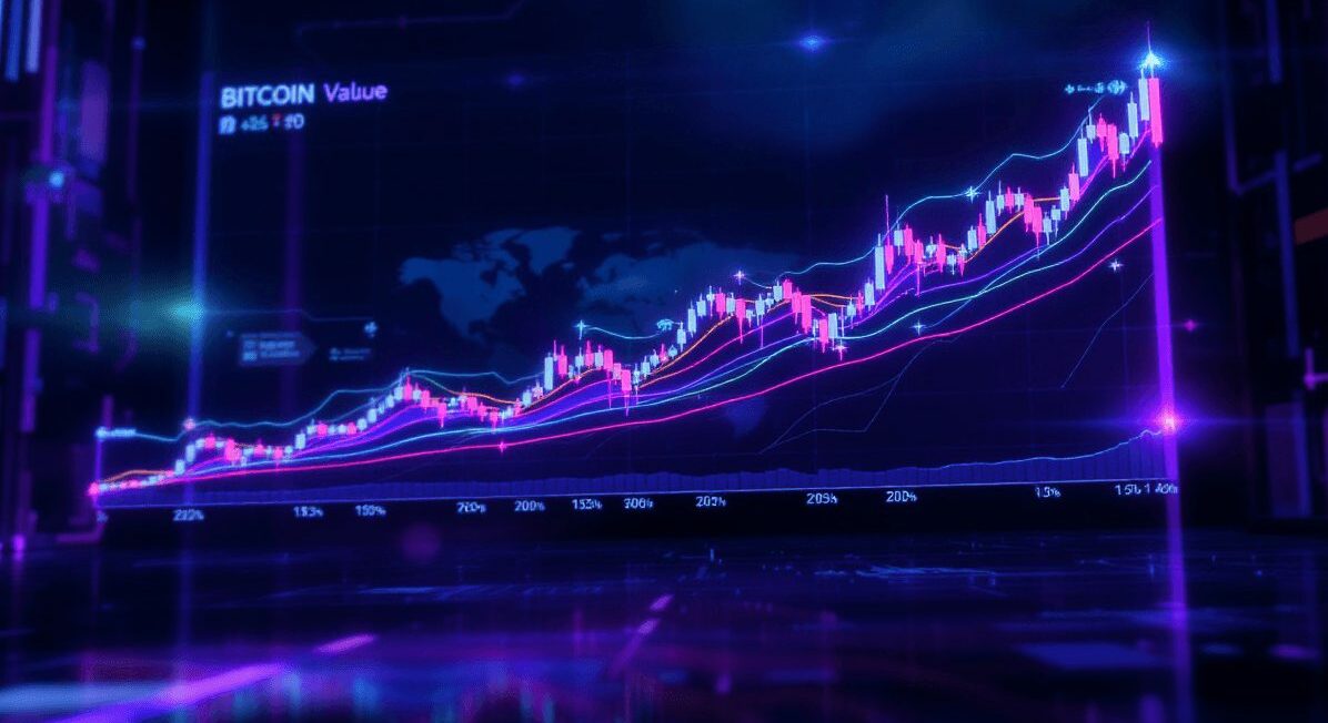 Wykres z napisem bitcoin value