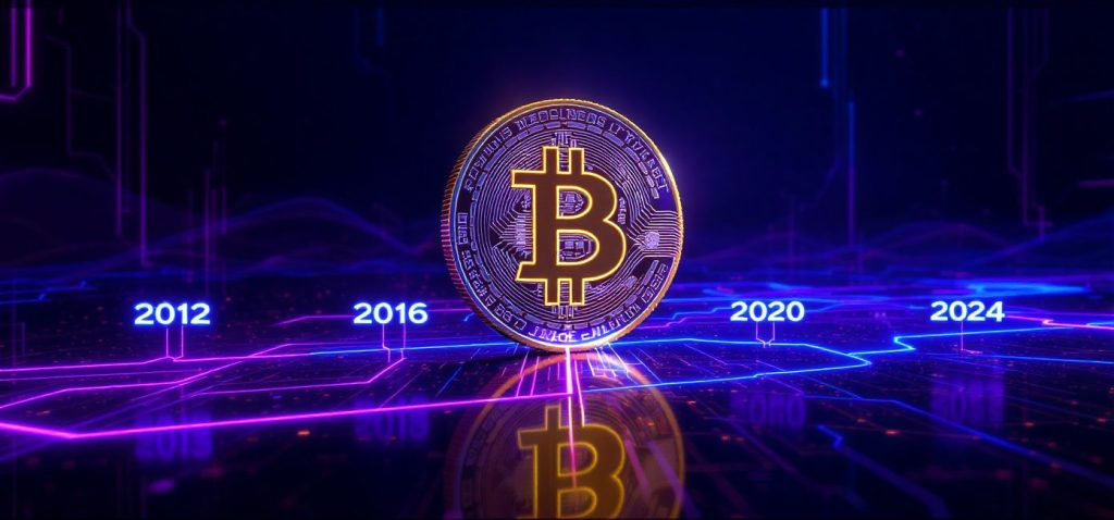 Znak BTC i daty 2026 i 2020